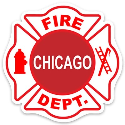 CHICAGO FIRE DEPARTMENT MALTESE DECAL STICKER - Size 3''