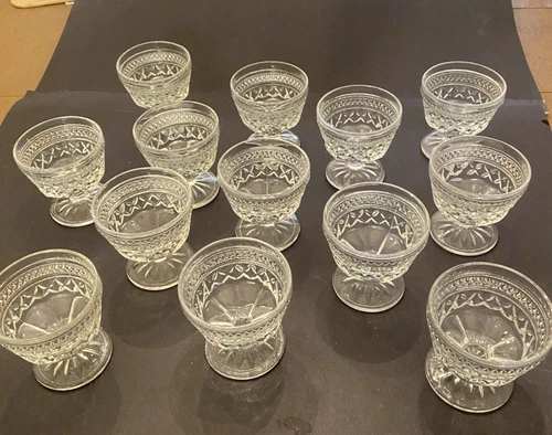 Vintage Wexford Clear Glass Dessert Cups Sherbet Pudding Dishes