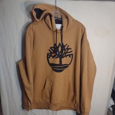 Size XXL Men  s Timberland Mens Essential Tree Logo Hoodie Sweatshirt Wheat Brown