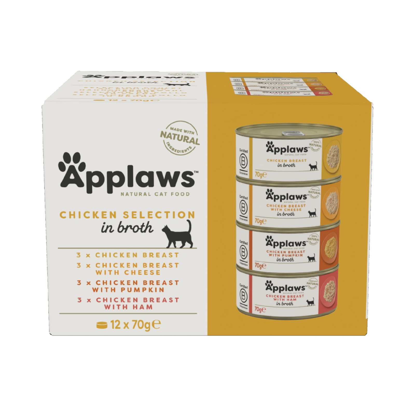 Applaws Adult Cat Cans Chicken In Broth 70G - Chicken Selection (12 X 70G) - Image 2