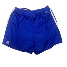 Adidas Climacool Athletic Shorts Boys Small Blue 3-Striped Gym Sports Drawstring