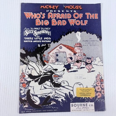 Who's Afraid Of The Big Bad Wolf Sheet Music from Three Little Pigs P/V/G 1933