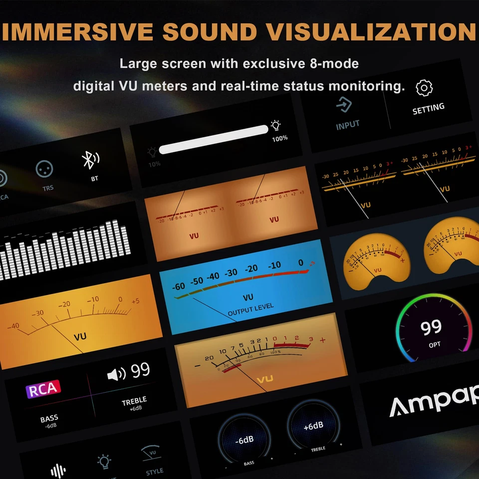 Bluetooth Digitalverstärker Class D HiFi 2 Kanal Amp mit HPF 48V5A GaN-Netzteil - Bild 3 von 4