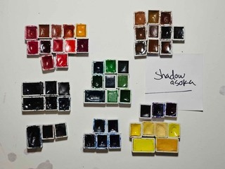 Used Schmincke Horadam Watercolor Half Pan and Full Pan Lot of 53