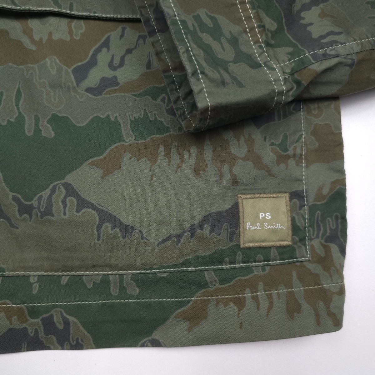 PS Paul Smith Mountain Camo Field Jacket Mens XL Greyish Green