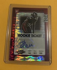 2021 Contenders Optic Ticket Purple Pulsar Prizm /21 Darren Hall Rookie Auto RC