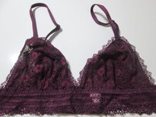 Victoria Secret Bra Size XS Burgundy Wireless Unlined Adjustable Lace Bralette