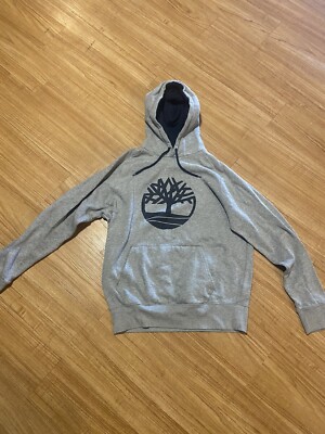 Timberland Gray Hoodie Womans Large Center Logo