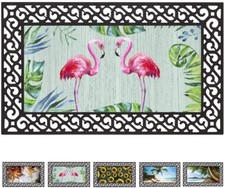 Rubber Welcome Door Mat, Decorative Indoor Outdoor Doormat Non Slip Front Door M