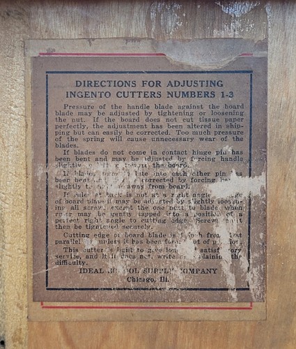 VTG INGENTO No. 2 Wood PAPER CUTTER Ideal School Supply USA, 8.5" x 8.5" 1930s - Picture 16 of 24