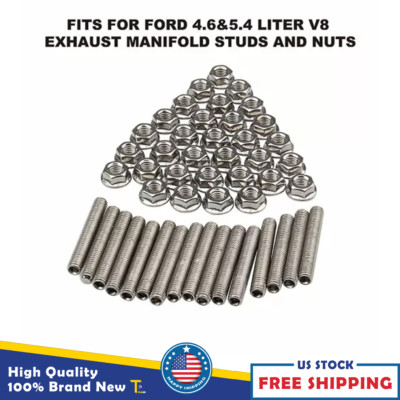 Stainless Steel Bolts Exhaust Manifold Header Stud Kit For Ford F150 4.6/5.4L V8