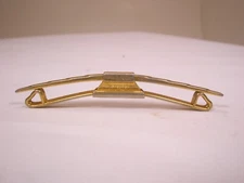 2-1/16" Diagonal Lines Gentle Curve SWANK Gold Tone Vintage Collar Bar L139