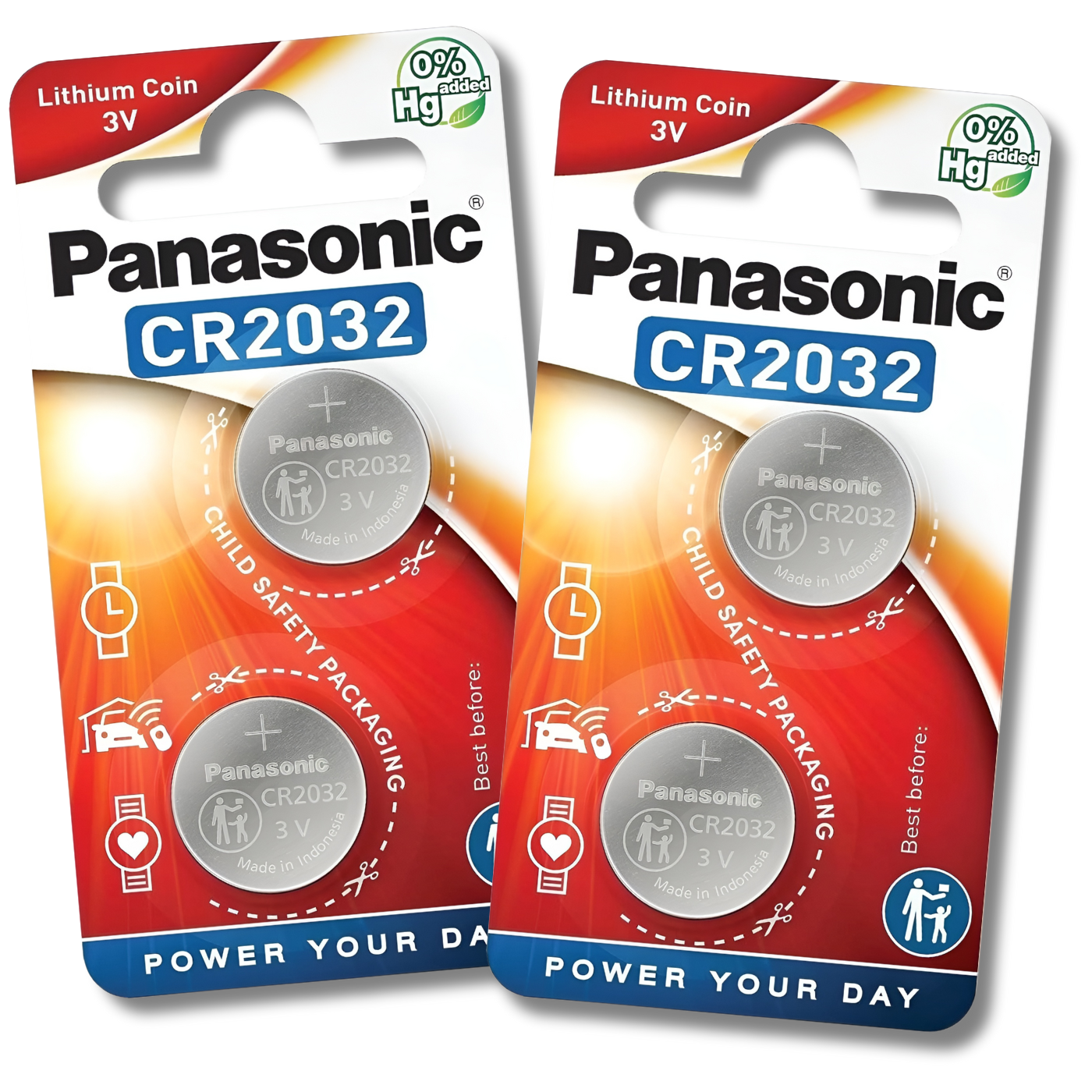 4x PANASONIC CR2032 Batteries 3V Lithium Cell 2032 DL2032 *EXPIRY 01/2034*