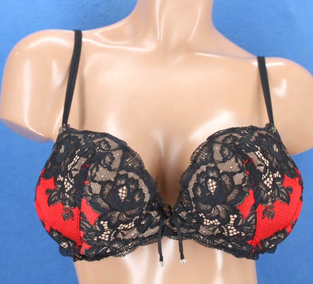 Victoria Secret Swarovski Underwire Padded Push Up Bra Size 32C