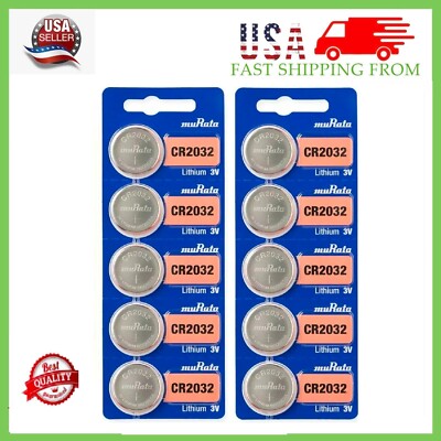 10 New Super Fresh Murata Sony CR2032 2032 DL2032 3V Button Coin Battery EXP2032