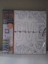 ART 101 GALLERY CANVAS ART SET PAINT & HANG (LOVE) 10" X 10" COTTON CANVAS