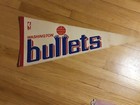 VINTAGE 1980s WASHINGTON BULLETS NBA ORIGINAL FULL SIZE PENNANT FLAG STAINED  — photo 2
