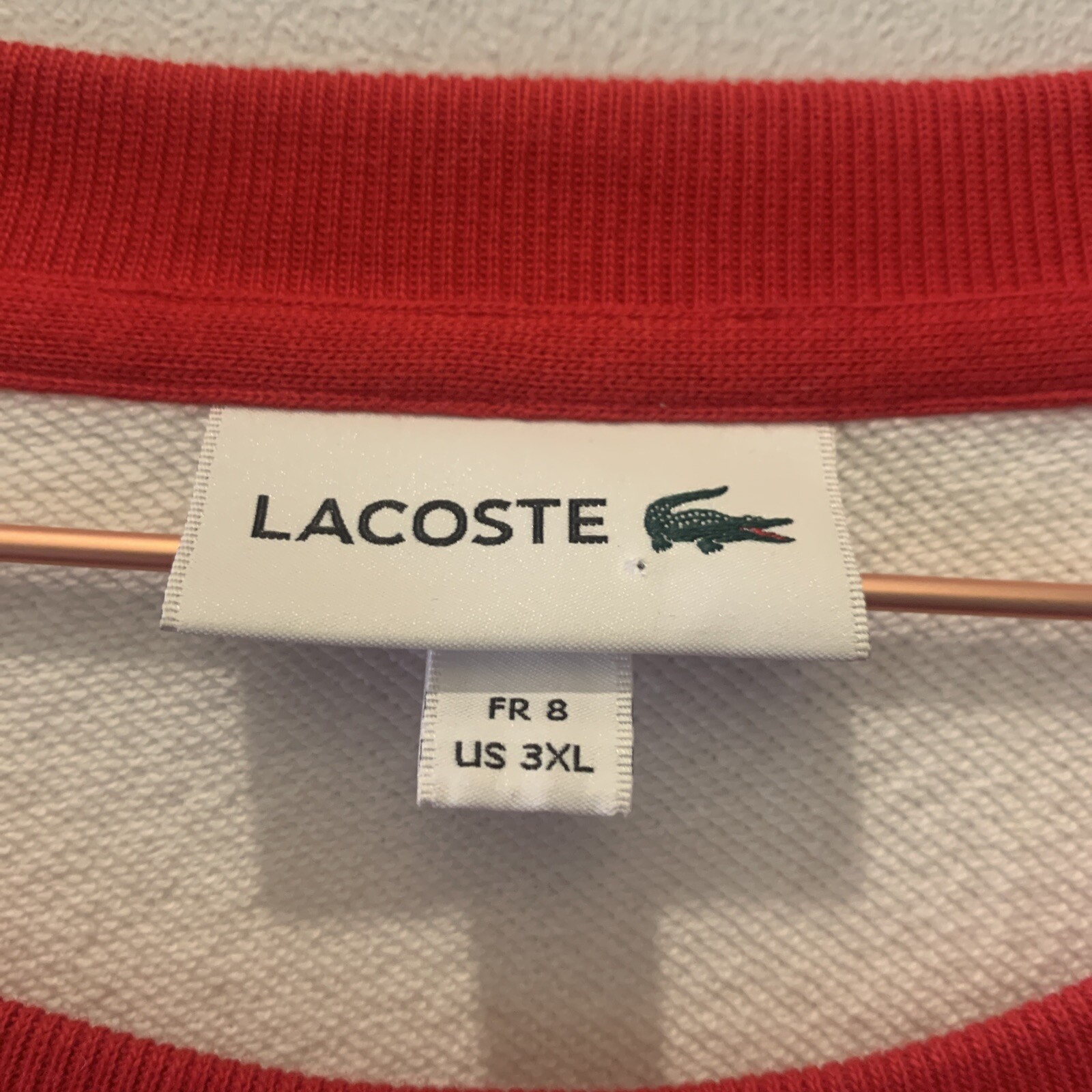Lacoste Men’s Colorblock Logo Navy Red White Pullover Sweatshirt 3XL eBay