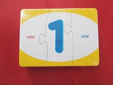 NEW Sealed Double Sided 3 Pc.Puzzle Cards-Numbers  Objects in English  Spanish