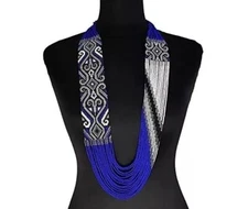 Handmade Necklace Seed Bead Boho American Style Netiv Beaded Multi Strand