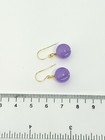 14k Yellow Gold Lavender Purple Jade Drop Dangle Earrings — photo 4