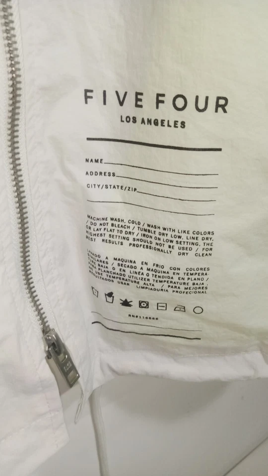 Chaqueta híbrida New Republic Five Four Geraldton para hombre grande blanca de nailon forrada de malla Foto 4 de 4