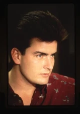 Charlie Sheen Three for the Road Portrait Original 35mm Transparency Stamped 