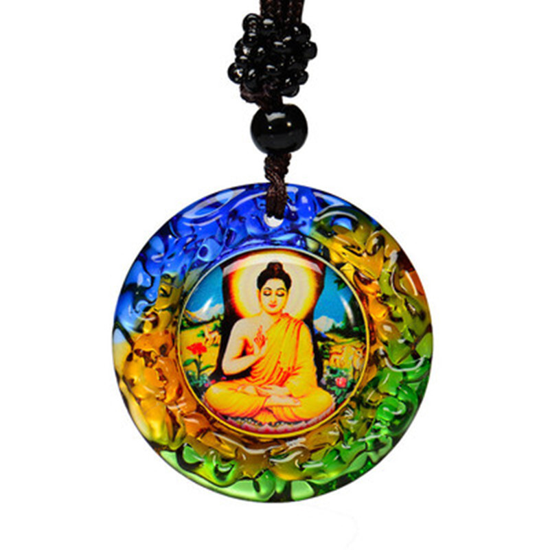 Collana Amuleto Buddista – Ciondolo Sheng Shui In Acciaio Titanio – Mantra Shurangama – Cina