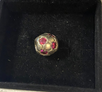 Authentic Pandora Soccer Ball Red Charm, S925 ALE