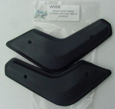 Mopar Bench Hinge Cover 68 69 70 A and B Body BLACK Super Bee GTX Dart W668B