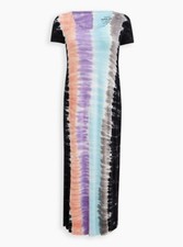 Torrid Maxi Dress Tie Dye Black Pink Purple NWT New 2X