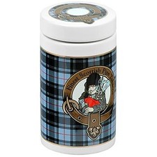 Grey Scottish Tartan Tobacco Vase