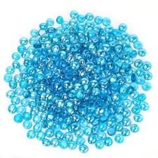 Mr. Fireglass Caribbean Blue Fire Glass 1/2 inch, 20 Pounds, 