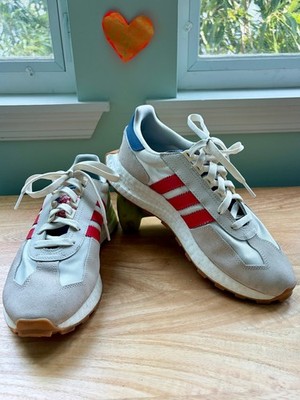 Men s Adidas Originals Retropy E5 Off White/Vivid Red & Blue GW6776 Size 10.5Men
