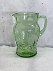 Uranium Glass Anchor Hocking Ballerina Pattern Pitcher Vintage