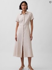 GAP Linen-Blend Midi Shirtdress