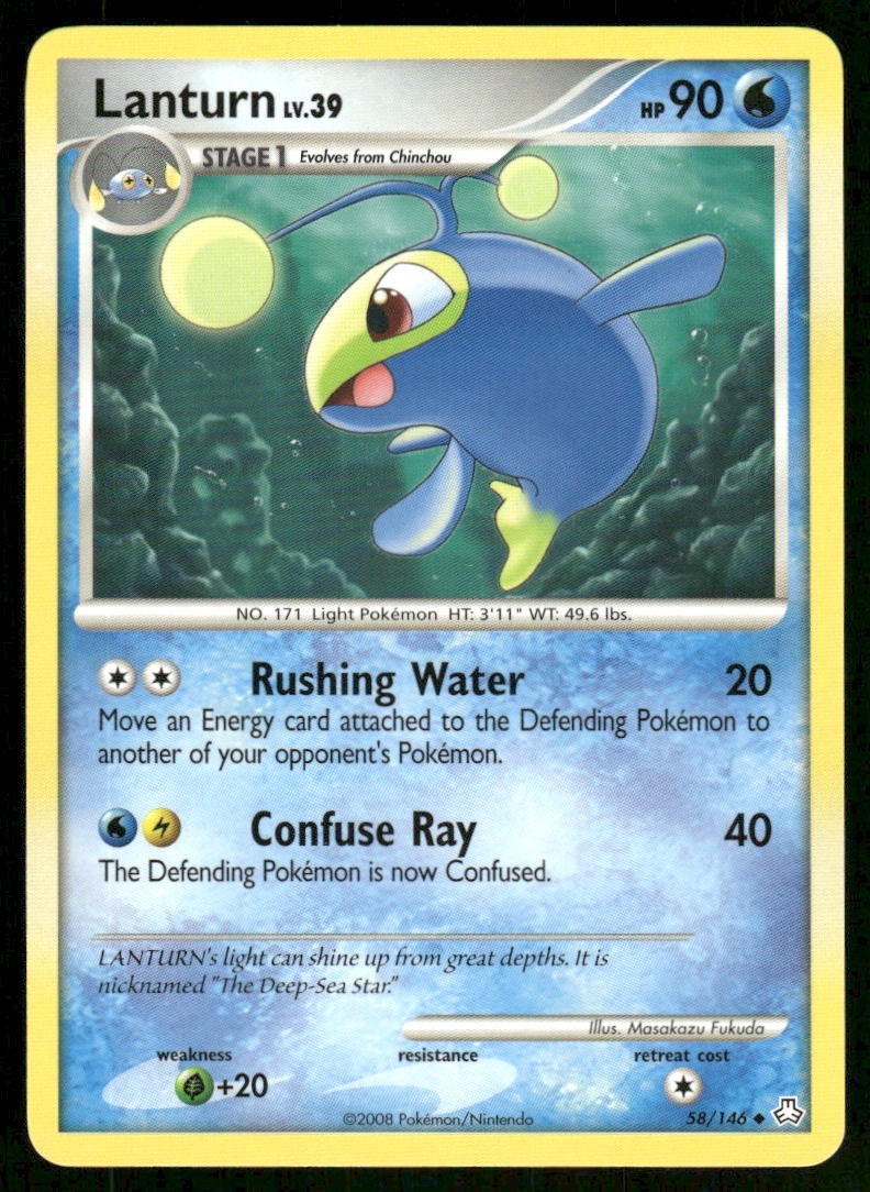 2008 Pokemon Lanturn Uncommon Legends Awakened 58/146 HP