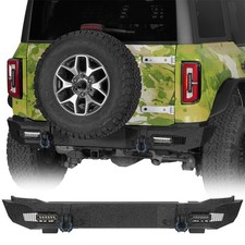 Stag Steel Rear Bumper Guard Wled Lights D-rings For 2021-2026 Ford Bronco