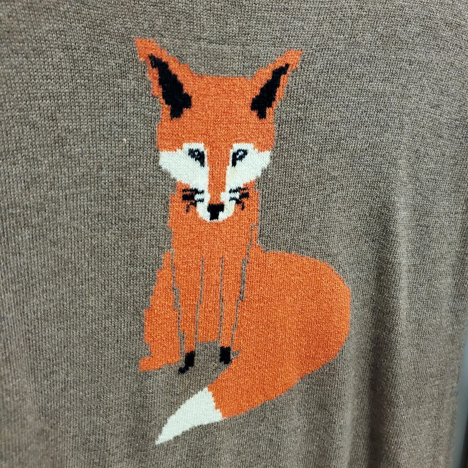 Old Navy Womens Blogger Fav Lightweight Fox Sweater Size S Wildlife Woodland - Image 2 of 4