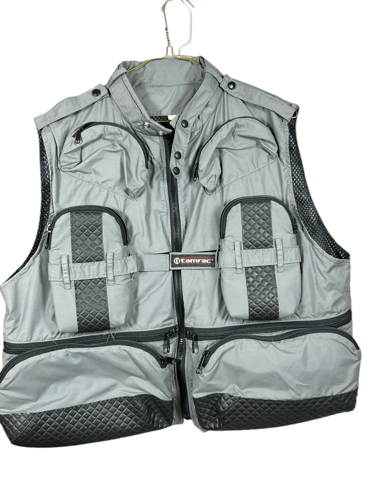 VTG Tamrac Photographer Vest L Tactical Field Jacket Gray USA 3D Pockets Fishing
