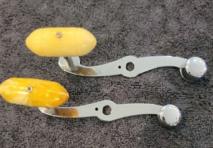 Vintage Penn Reel handles. yellow handles. #24 66 and #24 49   5 inches