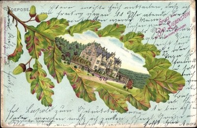 Oak leaf litho Bad Liebenstein in the Thuringian Forest, Castle... - 10664630