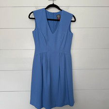 Vince Camuto Women’s 2 Blue Vneck Career Office Core Dressy Dress