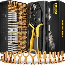 Crimping Tool Kit, 14-Type Open Spade Quick-Disconnect Connector Set 2.8/3...