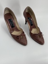 Stuart Weitzman for Mr. Seymour Vtg 80s Dusty Rose Leather Pump Sz 7.5 Designer