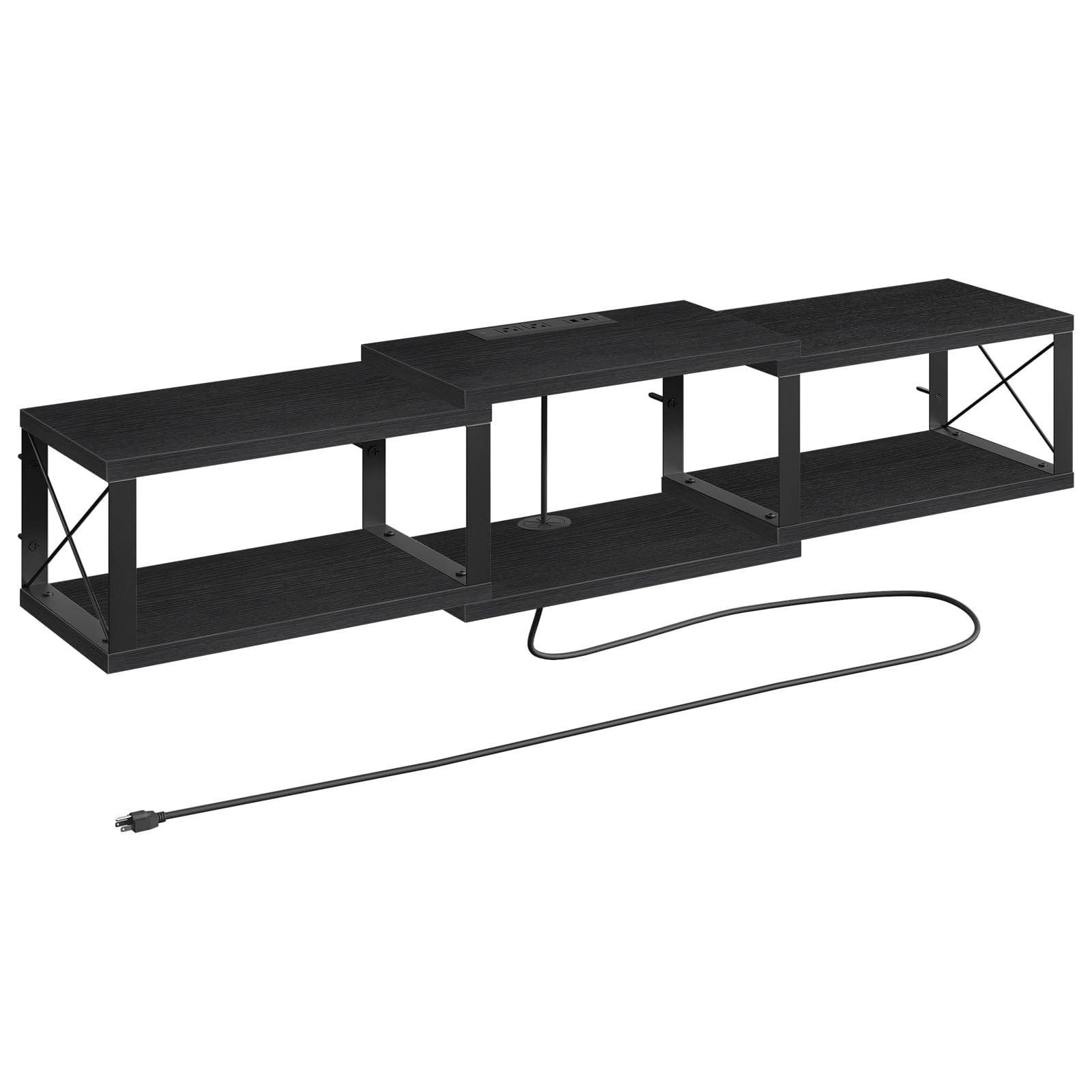 MAHANCRIS Floating TV Stand with Power Outlet, Wall-Mounted Entertainment Cen...