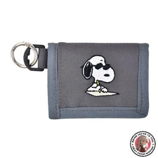 NEW RE-PET Snoopy Bi-fold Coin Case Gray SPZ-3762