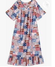 1X PLUS Casual Patio Sun Lounger Gown House Dress Comfortable Flowy Short Sleeve