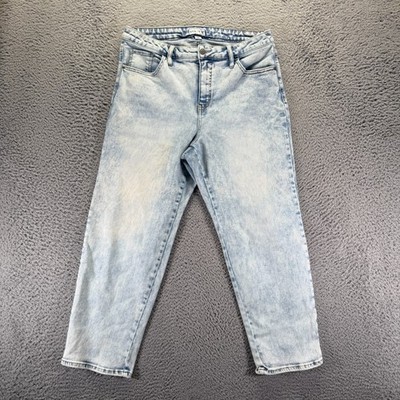 Ava & Viv Jeans Women's 16W Blue Cotton Denim Cropped Workwear Travel Stretch