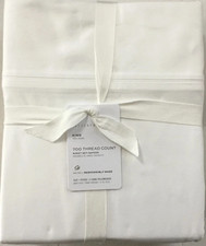 Pottery Barn 700 Thread Count Sateen KING Sheet Set 100 Cotton, White NWT